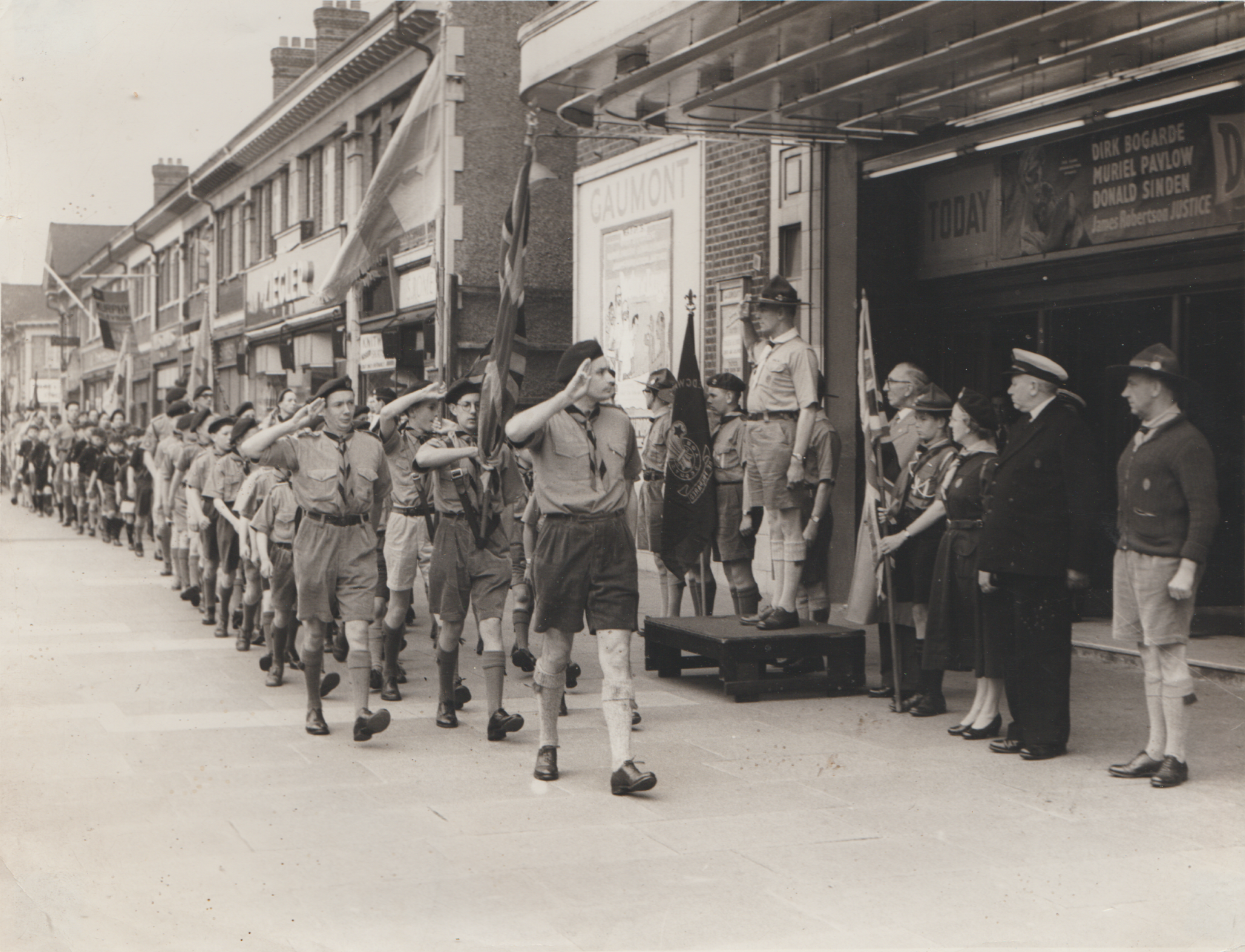 Vintage photo of Scouts on parade